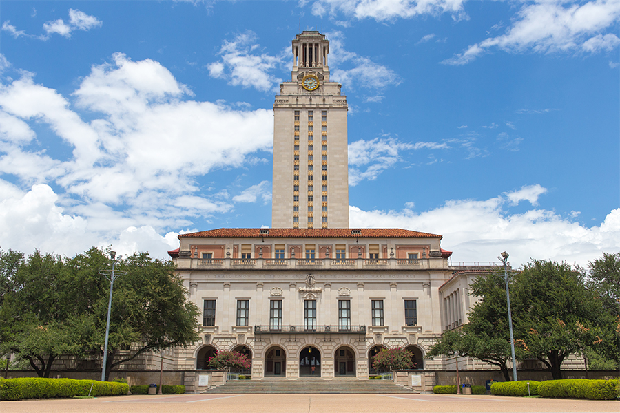 The University of Texas at Austin tower and main building