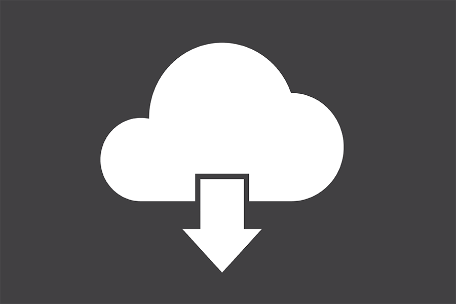 Data cloud download icon