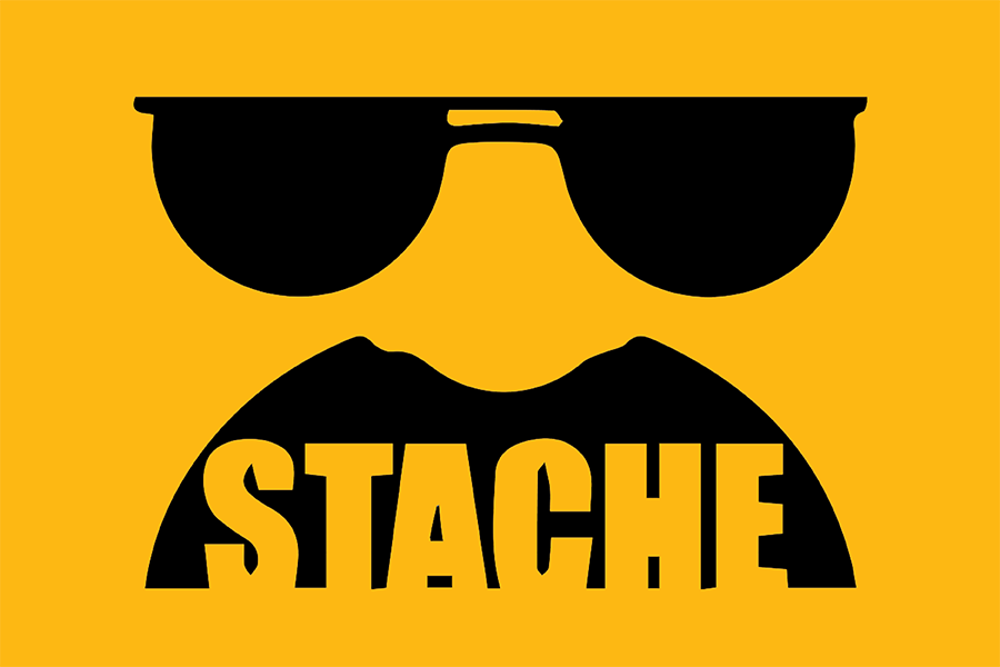 Sunglasses and mustache stache logo icon