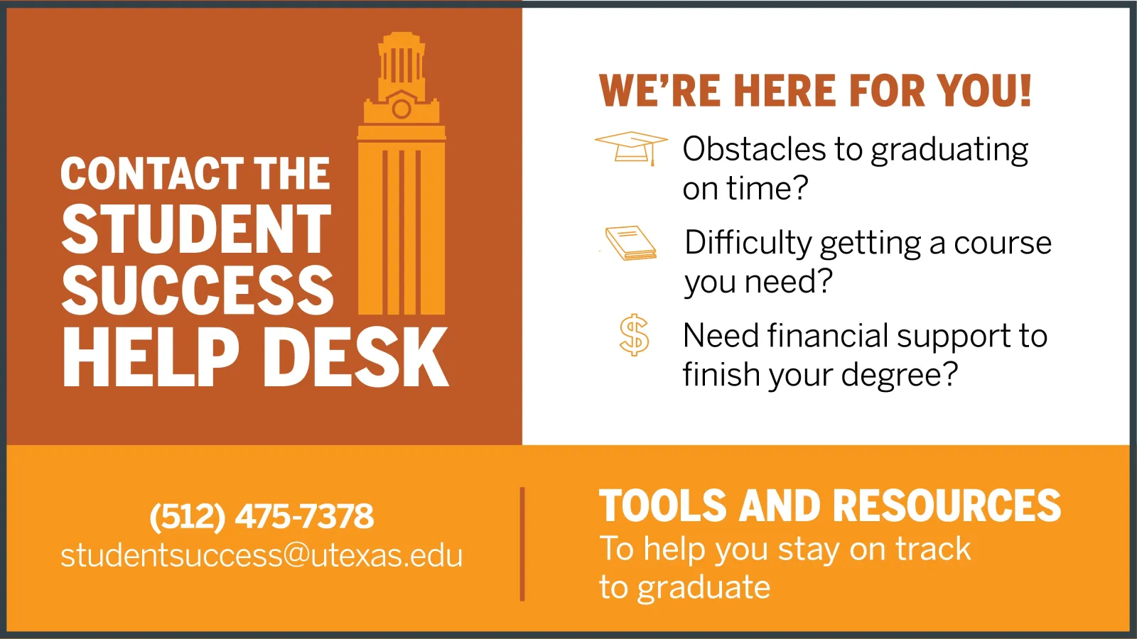 Student Success Help Desk Contact Information