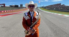 Santiago Hernandez and his saxophone