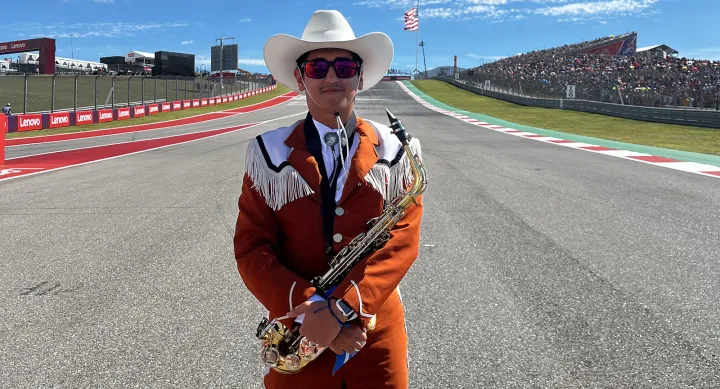 Santiago Hernandez and his saxophone